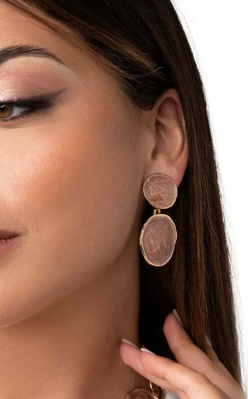 MYA-ACCESSORIES-|-Orecchini-pendenti-doppio-cerchio-marmorizzato