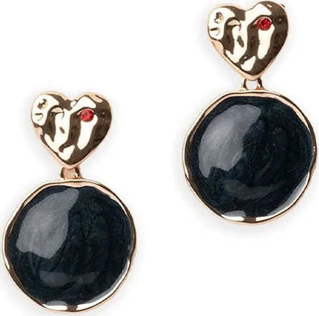 MYA-ACCESSORIES-|-Orecchini-pendenti-placchetta-cuore-cerchio-marmorizzato