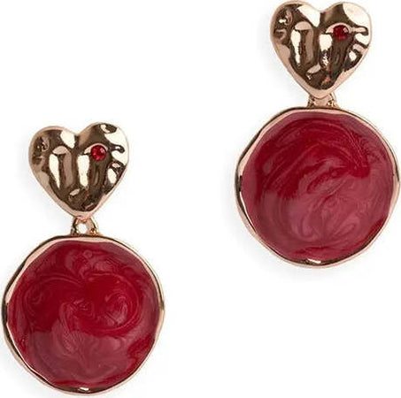 MYA-ACCESSORIES-|-Orecchini-pendenti-placchetta-cuore-cerchio-marmorizzato