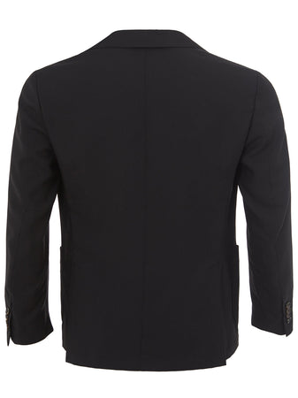 Colombo Giacca Nera in Cashmere Due Bottoni da uomo