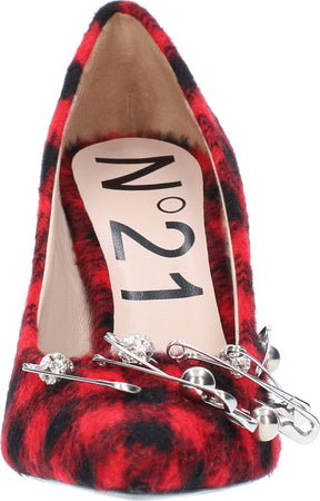 NÂ°21-Scarpe-con-Tacco-Rosso-nero-da-donna