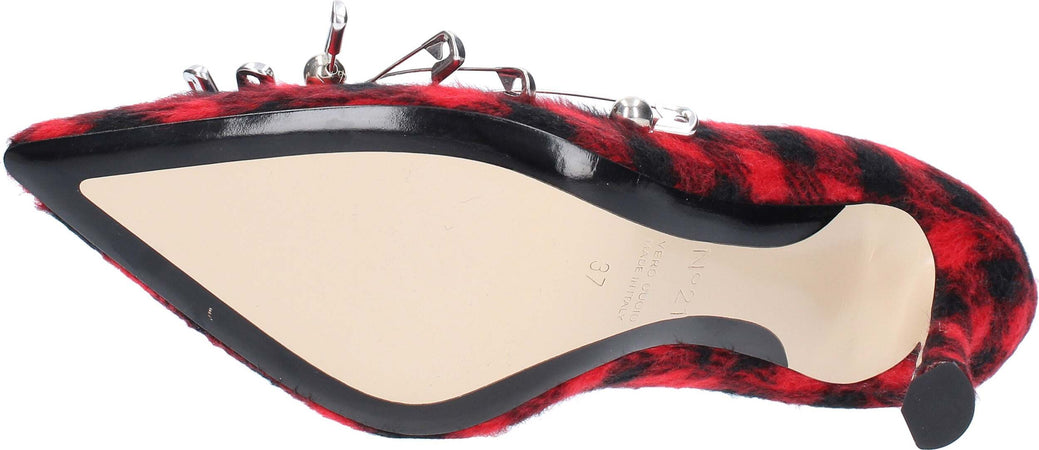 NÂ°21-Scarpe-con-Tacco-Rosso-nero-da-donna