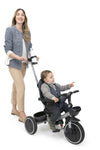 CHICCO Triciclo Evolutivo Bambini 4in1 segue la crescita del bambino - Telaio in Metallo - Ruote in Gomma EVA - Cintura a 4 Punti - Maniglione Telescopico e Cappottina Rimovibili - Passeggino con Seduta Reversibile - Cestino - colore BLU