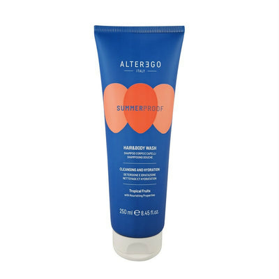 Alterego Summer Proof Hair & Body Wash 250 ml, shampoo doccia, formula arricchita con frutti tropicali