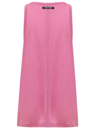 Tom Ford Top smanicato in seta rosa da donna