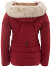 Peuterey Giubbino Imbottito Bordeaux con Collo Pelliccia da donna