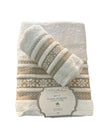 Set Asciugamani 1+1 Via Roma 60 Lino – Spugna di Cotone Jacquard 420 gr/m²