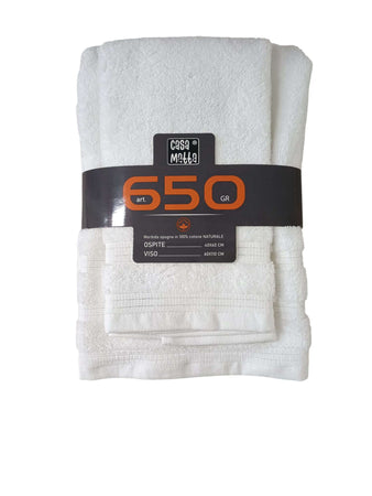 Set Asciugamani 1+1 Casa Matta 650GR  Spugna di Cotone