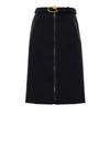 Gucci Gonna Nera con Zip e Cintura da donna