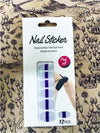 Nail-Art-Stickers-Viola-Argento-Glitter-12-Decorazioni-Adesiva-Peel-Off-Unghie