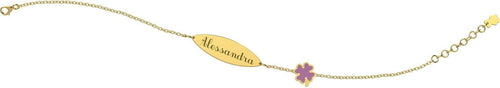 Nanan-Bracciale-con-Targhetta---Quadrifoglio-Lilla-Nanán
