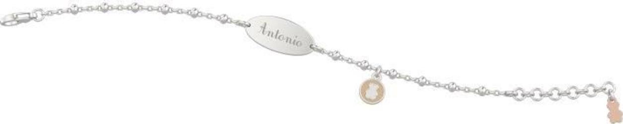 Nanàn-Bracciale-argento-personalizzabile-bimbo-charm-orso-rotondo-Nanán