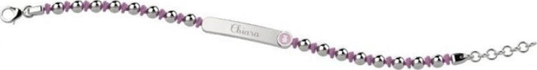 Nanàn-Bracciale-con-nodini-e-perline---Targhetta-personalizzabile-Nanán