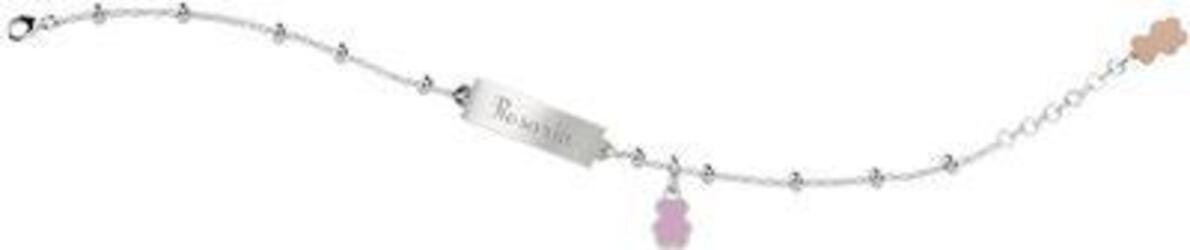 Nanàn-Bracciale-con-Targhetta-Personalizzabile-e-Orsetto-Rosa