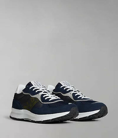 Napapijri Sneakers Uomo Match Scarpe Casual Tessuto E Camoscio Lacci Suola In Gomma Blu Scarpa Maxi Logo Nuova Coll. Napipijri