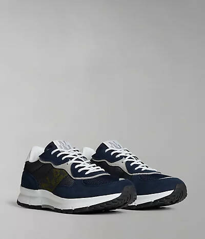 Napapijri Sneakers Uomo Match Scarpe Casual Tessuto E Camoscio Lacci Suola In Gomma Blu Scarpa Maxi Logo Nuova Coll. Napipijri