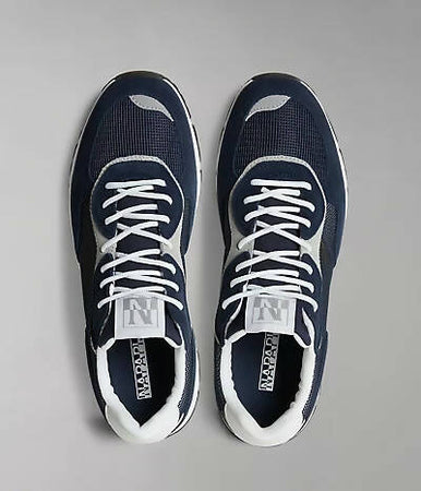 Napapijri Sneakers Uomo Match Scarpe Casual Tessuto E Camoscio Lacci Suola In Gomma Blu Scarpa Maxi Logo Nuova Coll. Napipijri