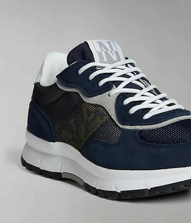 Napapijri Sneakers Uomo Match Scarpe Casual Tessuto E Camoscio Lacci Suola In Gomma Blu Scarpa Maxi Logo Nuova Coll. Napipijri