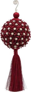 Nappa natalizia Bordeaux decorata con Fiori, pendaglio per albero di Natale Casa e cucina/Decorazioni per interni/Addobbi e decorazioni per ricorrenze/Decorazioni natalizie/Addobbi e decorazioni/Palle e palline MagiediNatale.it - Altamura, Commerciovirtuoso.it