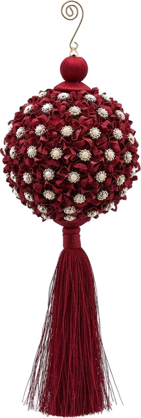 Nappa natalizia Bordeaux decorata con Fiori, pendaglio per albero di Natale Casa e cucina/Decorazioni per interni/Addobbi e decorazioni per ricorrenze/Decorazioni natalizie/Addobbi e decorazioni/Palle e palline MagiediNatale.it - Altamura, Commerciovirtuoso.it
