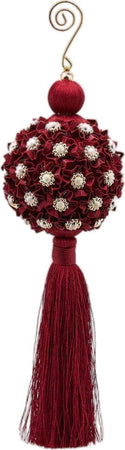 Nappa natalizia Bordeaux decorata con Fiori, pendaglio per albero di Natale Casa e cucina/Decorazioni per interni/Addobbi e decorazioni per ricorrenze/Decorazioni natalizie/Addobbi e decorazioni/Palle e palline MagiediNatale.it - Altamura, Commerciovirtuoso.it