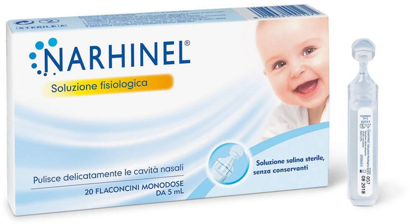 Narhinel Soluzione Fisiologica - Pacco Da 20 Flaconcini Monodose Da 5 Ml - Soluzione Salina Isotonica