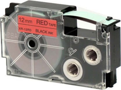 Nastro - 12 mm x 8 mt - nero-rosso - Casio Cancelleria e prodotti per ufficio/Elettronica per ufficio/Accessori/Accessori per etichettatrici Eurocartuccia - Pavullo, Commerciovirtuoso.it