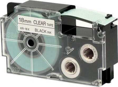 Nastro - 18 mm x 8 mt - nero-trasparente - Casio Cancelleria e prodotti per ufficio/Elettronica per ufficio/Accessori/Accessori per etichettatrici Eurocartuccia - Pavullo, Commerciovirtuoso.it