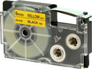Nastro - 9 mm x 8 mt - nero-giallo - Casio Cancelleria e prodotti per ufficio/Elettronica per ufficio/Accessori/Accessori per etichettatrici Eurocartuccia - Pavullo, Commerciovirtuoso.it