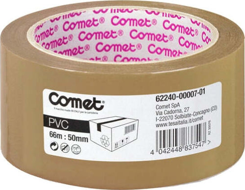 Nastro adesivo - PVC - 50 mm x 66 mt - color avana - Comet Fai da te/Ferramenta/Adesivi e sigillanti/Nastro adesivo/Nastro da imballo Eurocartuccia - Pavullo, Commerciovirtuoso.it