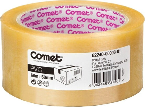 Nastro adesivo - PVC - 50 mm x 66 mt - trasparente - Comet Fai da te/Ferramenta/Adesivi e sigillanti/Nastro adesivo/Nastro da imballo Eurocartuccia - Pavullo, Commerciovirtuoso.it