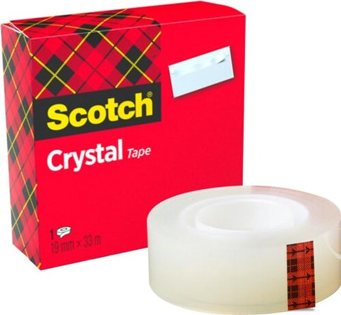 Nastro adesivo Crystal 600 - 33 mt x 19 mm - trasparente - Scotch Cancelleria e prodotti per ufficio/Archivio ufficio e accessori per scrivania/Nastri colle elastici e graffette/Adesivi e colle/Colle Eurocartuccia - Pavullo, Commerciovirtuoso.it