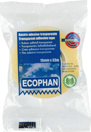 Nastro adesivo Ecophan - 15 mm x 33 mt - in caramella - trasparente - Eurocel [multipack] 10 pezzi Cancelleria e prodotti per ufficio/Archivio ufficio e accessori per scrivania/Nastri colle elastici e graffette/Adesivi e colle/Colle Eurocartuccia - Pavullo, Commerciovirtuoso.it