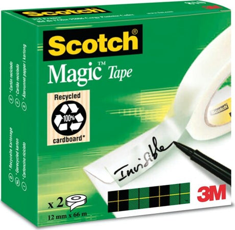 Nastro adesivo Magic 810 - permanente - 12 mm x 66 mt - trasparente - Scotch - scatola 2 rotoli Cancelleria e prodotti per ufficio/Archivio ufficio e accessori per scrivania/Nastri colle elastici e graffette/Adesivi e colle/Colle Eurocartuccia - Pavullo, Commerciovirtuoso.it