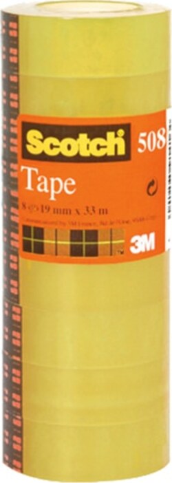 Nastro adesivo Scotch 508 - 15 mm x 10 mt - trasparente - Scotch - torre 10 rotoli Cancelleria e prodotti per ufficio/Archivio ufficio e accessori per scrivania/Nastri colle elastici e graffette/Adesivi e colle/Colle Eurocartuccia - Pavullo, Commerciovirtuoso.it