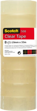 Nastro adesivo Scotch 508 - 19 mm x 33 mt - trasparente - Scotch - torre 8 rotoli Cancelleria e prodotti per ufficio/Archivio ufficio e accessori per scrivania/Nastri colle elastici e graffette/Adesivi e colle/Colle Eurocartuccia - Pavullo, Commerciovirtuoso.it