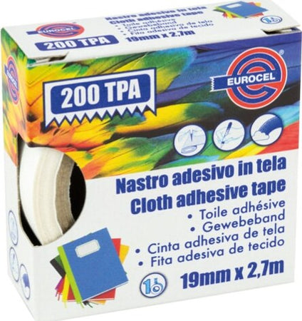 Nastro adesivo telato TPA 200 - 19 mm x 2 7 mt - rosso - Eurocel Fai da te/Pitture trattamenti per pareti e utensili/Strumenti e attrezzi per verniciatura/Materiali di preparazione/Nastro/Nastro per mascheratura Eurocartuccia - Pavullo, Commerciovirtuoso.it