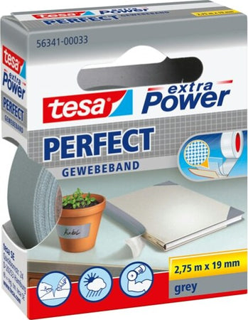 Nastro adesivo telato XP Perfect - 19 mm x 2 7 m - grigio - Tesa Fai da te/Pitture trattamenti per pareti e utensili/Strumenti e attrezzi per verniciatura/Materiali di preparazione/Nastro/Nastro per mascheratura Eurocartuccia - Pavullo, Commerciovirtuoso.it