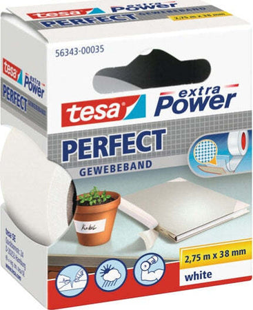 Nastro adesivo telato XP Perfect - 38 mm x 2 7 m - bianco - Tesa Fai da te/Pitture trattamenti per pareti e utensili/Strumenti e attrezzi per verniciatura/Materiali di preparazione/Nastro/Nastro per mascheratura Eurocartuccia - Pavullo, Commerciovirtuoso.it