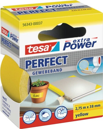Nastro adesivo telato XP Perfect - 38 mm x 2 7 m - giallo -Tesa Fai da te/Pitture trattamenti per pareti e utensili/Strumenti e attrezzi per verniciatura/Materiali di preparazione/Nastro/Nastro per mascheratura Eurocartuccia - Pavullo, Commerciovirtuoso.it