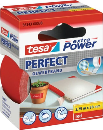 Nastro adesivo telato XP Perfect - 38 mm x 2 7 m - rosso - Tesa Fai da te/Pitture trattamenti per pareti e utensili/Strumenti e attrezzi per verniciatura/Materiali di preparazione/Nastro/Nastro per mascheratura Eurocartuccia - Pavullo, Commerciovirtuoso.it