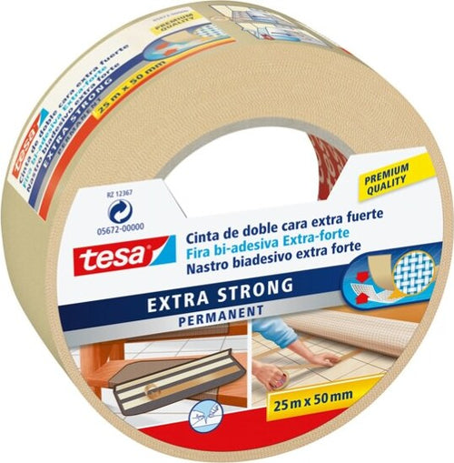 Nastro biadesivo Extra Forte - 50 mm x 25 m - bianco - Tesa Fai da te/Ferramenta/Adesivi e sigillanti/Nastro adesivo/Nastro di montaggio Eurocartuccia - Pavullo, Commerciovirtuoso.it