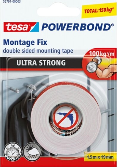 Nastro biadesivo Tesa Powerbond Ultra Strong - 19 mm x 1 5 mt - bianco - Tesa Fai da te/Ferramenta/Adesivi e sigillanti/Nastro adesivo/Nastro di montaggio Eurocartuccia - Pavullo, Commerciovirtuoso.it