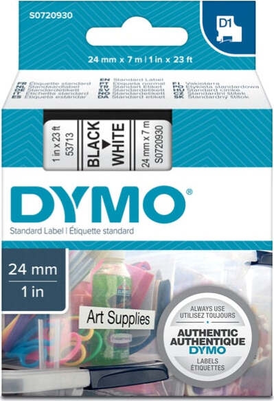 Nastro D1 537130 - 24 mm x 7 mt - nero-bianco - Dymo Cancelleria e prodotti per ufficio/Elettronica per ufficio/Accessori/Accessori per etichettatrici Eurocartuccia - Pavullo, Commerciovirtuoso.it