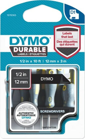 Nastro D1 Durable 1978365 - 12 mm x 3 mt - nero-bianco - Dymo Cancelleria e prodotti per ufficio/Elettronica per ufficio/Accessori/Accessori per etichettatrici Eurocartuccia - Pavullo, Commerciovirtuoso.it