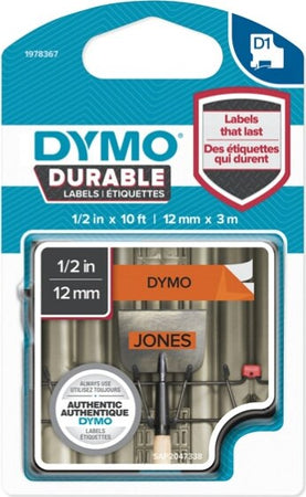 Nastro D1 Durable 1978367 - 12 mm x 3 mt - nero-arancio - Dymo Cancelleria e prodotti per ufficio/Elettronica per ufficio/Accessori/Accessori per etichettatrici Eurocartuccia - Pavullo, Commerciovirtuoso.it