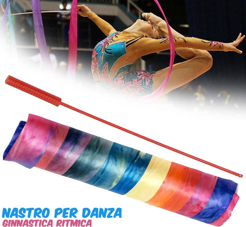 NASTRO DANZA GINNASTICA ARTISTICA RITMICA 200CM IN NYLON CON BASTONE EDDY TOYS  Trade Shop italia - Napoli, Commerciovirtuoso.it