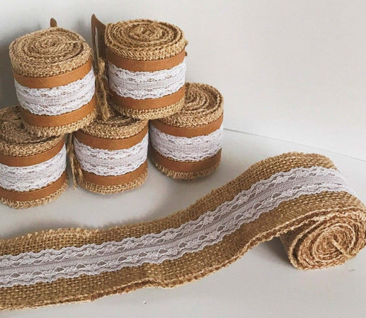 NASTRO IN PIZZO JUTA PER DECORAZIONI BOMBONIERA WEDDING TULLE RIBBON SHABBY Casa e cucina/Hobby creativi/Materiali per hobby creativi/Forniture per feste/Bomboniere Trade Shop italia - Napoli, Commerciovirtuoso.it