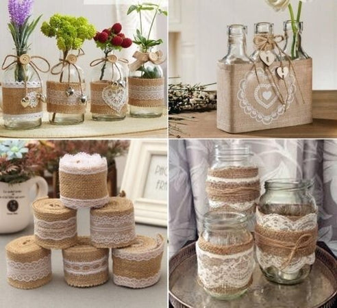 NASTRO IN PIZZO JUTA PER DECORAZIONI BOMBONIERA WEDDING TULLE RIBBON SHABBY Casa e cucina/Hobby creativi/Materiali per hobby creativi/Forniture per feste/Bomboniere Trade Shop italia - Napoli, Commerciovirtuoso.it