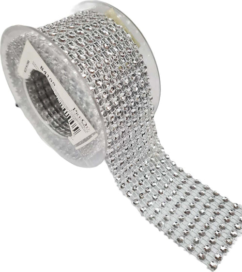 Nastro in tessuto Argento con cristalli lucido 1,8 mt per confezioni natalizie Casa e cucina/Hobby creativi/Cucito/Tessuti MagiediNatale.it - Altamura, Commerciovirtuoso.it